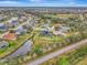 Bird's eye view of a house with pool in a residential neighborhood at 9100 Yarberry St, Sarasota, FL 34240