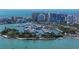 Aerial view of building near marina and water at 1111 N Gulfstream Ave # 14C, Sarasota, FL 34236