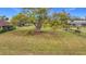 Spacious backyard with a large tree and grassy lawn at 121 Van Dyck Dr, Nokomis, FL 34275