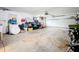 Spacious garage with plenty of room for storage and a motorcycle at 121 Van Dyck Dr, Nokomis, FL 34275