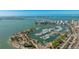 Aerial view of a marina and city skyline at 1350 Main St # 1302, Sarasota, FL 34236