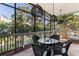 Relaxing screened porch with wicker furniture and lush natural views at 1423 Landings Pl # 59, Sarasota, FL 34231