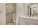 Clean bathroom with walk-in shower and vanity at 1621 Clower Creek Dr # Tr173, Sarasota, FL 34231