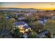 Aerial view of a house and neighborhood at sunset at 1718 Prospect St, Sarasota, FL 34239