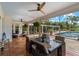 Enjoy pool views from this relaxing screened porch at 1981 Bayshore Dr, Englewood, FL 34223