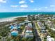 Aerial view of beach house; prime location shown at 221 Tenacity Ln, Sarasota, FL 34242