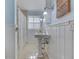 Clean bathroom, featuring pedestal sink and shower at 2338 Lynn St, Sarasota, FL 34231