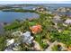 Bird's eye view of waterfront home and neighborhood at 3930 Red Rock Way, Sarasota, FL 34231