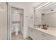 Updated bathroom with vanity, toilet and shower at 4402 Weybridge St # 95, Sarasota, FL 34235