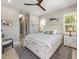 Spacious main bedroom with king bed, and access to walk-in closet at 505 69Th St, Holmes Beach, FL 34217