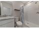 Clean bathroom with shower, toilet and vanity at 5216 Adega Way, Bradenton, FL 34211