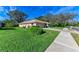 Single-story house with driveway and manicured lawn at 601 Lakescene Dr, Venice, FL 34293