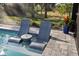 Two gray floating loungers in a tranquil pool setting at 6299 Crested Eagle Ln, Nokomis, FL 34275