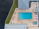 Aerial view of community pool and spa at 680 Circlewood Dr # W3, Venice, FL 34293