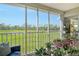 Peaceful sunroom showcasing a view of the golf course at 9621 Castle Point Dr # 1024, Sarasota, FL 34238