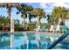 Relaxing pool area with lounge chairs and palm trees at 11816 Altamonte Ct, Venice, FL 34293