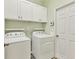 Laundry room with washer, dryer, and overhead cabinets at 12728 Avelar Creek Dr, Riverview, FL 33578