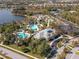 Aerial view of community pool and clubhouse at 1748 Still River Dr, Venice, FL 34293