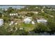 Aerial view showing a house's location near the water at 29 Mound, Terra Ceia, FL 34250