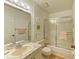 Clean bathroom with shower and vanity at 390 301 W Blvd # 11D, Bradenton, FL 34205