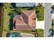 Directly above view of home showing roofline and landscaping at 4881 Flagstone Dr, Sarasota, FL 34238