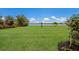 Landscaped backyard with lush green grass and lake view at 6527 Clairborne Ln, Bradenton, FL 34211