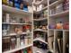 Well-organized pantry with ample shelving for storage at 6527 Clairborne Ln, Bradenton, FL 34211