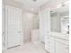 Spa-like bathroom with marble shower and double vanity at 7917 Mainsail Ln, Sarasota, FL 34240