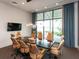 Modern conference room with large windows and comfortable seating at 7917 Mainsail Ln, Sarasota, FL 34240