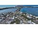 Aerial view showing a house's location near water at 141 N Adams Dr, Sarasota, FL 34236