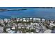 Aerial view showing home's location and waterfront proximity at 141 N Adams Dr, Sarasota, FL 34236
