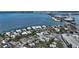 Aerial view of property with water and city views at 141 N Adams Dr, Sarasota, FL 34236