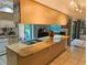 Modern kitchen with granite island and access to backyard at 1507 Water Oak Way S, Bradenton, FL 34209