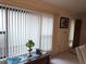 Living room with large window and vertical blinds at 1507 Water Oak Way S, Bradenton, FL 34209