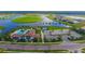 Aerial view of community amenities including pool and parking at 4517 Mondrian Ct, Sarasota, FL 34240