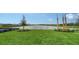 Green grassy backyard with pond view and palm trees at 4517 Mondrian Ct, Sarasota, FL 34240