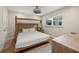 Bedroom with a full-size bed and built-in bunk beds at 600/602 Beach Rd # 1 & 2, Sarasota, FL 34242