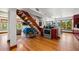 Modern kitchen with stainless steel appliances and hardwood floors at 600/602 Beach Rd # 1 & 2, Sarasota, FL 34242