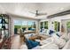 Spacious living room with ocean views, comfortable seating, and stylish decor at 600/602 Beach Rd # 1 & 2, Sarasota, FL 34242