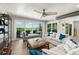 Living room with ocean view, comfortable seating, and stylish decor at 600/602 Beach Rd # 1 & 2, Sarasota, FL 34242