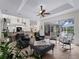 Spacious living room with comfortable seating and access to the pool area at 8107 High Oaks Trl, Myakka City, FL 34251