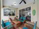 Covered patio with comfortable seating and pool access at 8107 High Oaks Trl, Myakka City, FL 34251