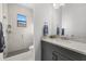 Clean bathroom with single vanity and glass shower at 9020 Artisan Way, Sarasota, FL 34240