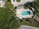 Community pool and spa from above at 919 Waterside Ln, Bradenton, FL 34209