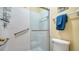 Clean bathroom with walk-in shower and grab bars at 919 Waterside Ln, Bradenton, FL 34209