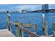 Serene waterfront view with a pelican and wooden dock at 919 Waterside Ln, Bradenton, FL 34209