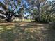 Large vacant lot with mature trees and grassy area at 121 Christie Ave, Sarasota, FL 34232