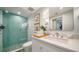 Contemporary bathroom with a walk-in shower and a modern vanity at 1211 Gulf Of Mexico Dr # 603, Longboat Key, FL 34228