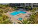Stunning aerial view of resort-style pool and hot tub at 1211 Gulf Of Mexico Dr # 603, Longboat Key, FL 34228