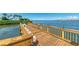 Relaxing wooden dock with chairs and waterfront views at 1603 Gulf N Dr # 24, Bradenton Beach, FL 34217